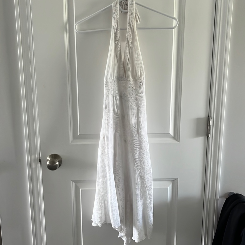 White halter dress